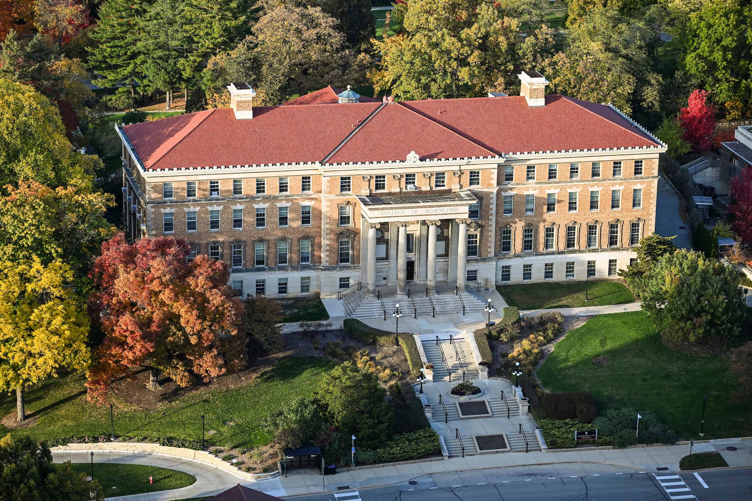 Ariel view of Agricultural Hall.